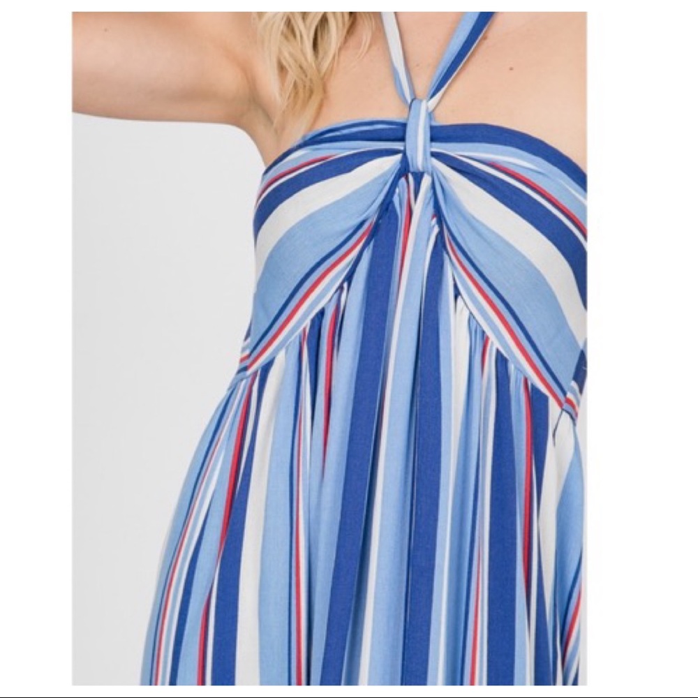 Gorgeous multi striped halter maxi dress - Picture 7 of 8